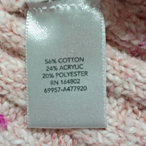 CJ Banks 1X Cable-Knit Petal-Pink Ribbed Cotton-Bend Zip-Collar Tunic Sweater - Picture 10 of 12